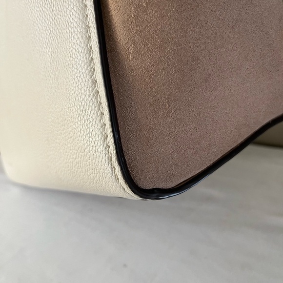 Tory Burch Carson Colorblock Tote New Ivory Leather Bag Style 81957 - Picture 6 of 17